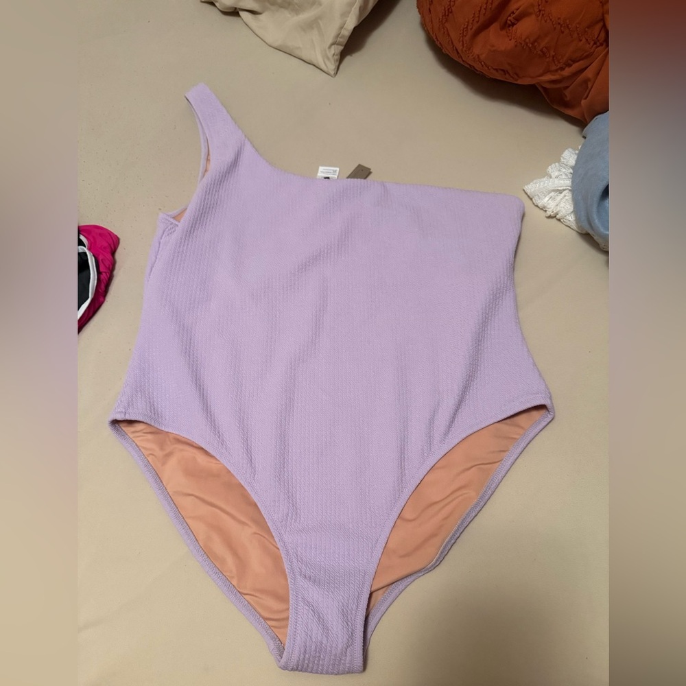 Purple j crew one piece swimsuit